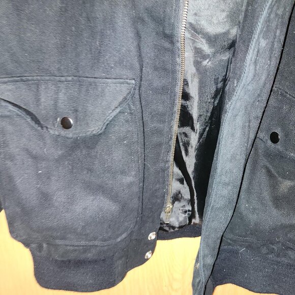 United States Navy Black Men's Baseball style jacket. Size XL. Made by Leather G - Picture 7 of 8